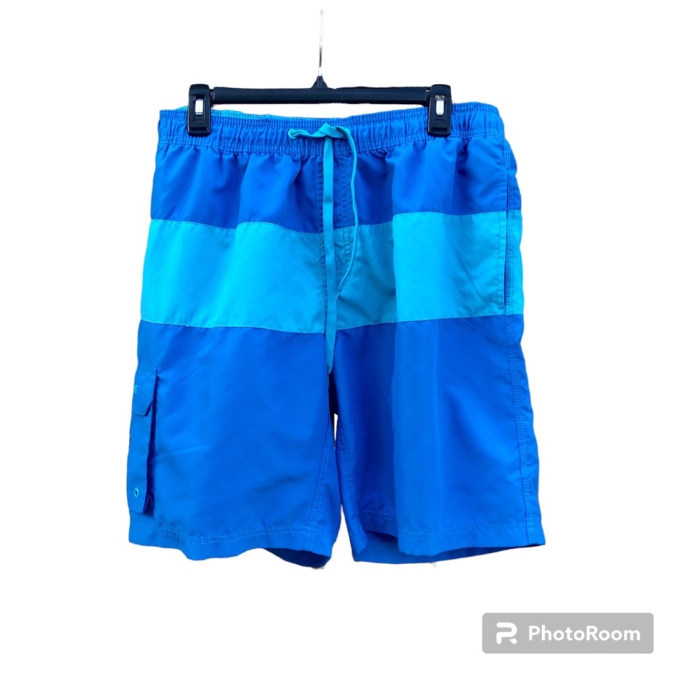 Teal Cove swim trunks Shorts Two Tone Sz. Large Blue